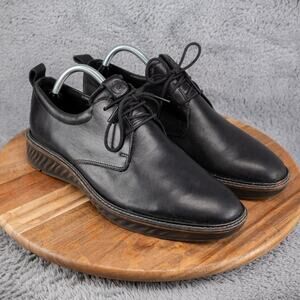 Ecco St. 1 Hybrid Lite Black Leather Cap Toe Oxford Shoe Men EU 43 US 9-9.5